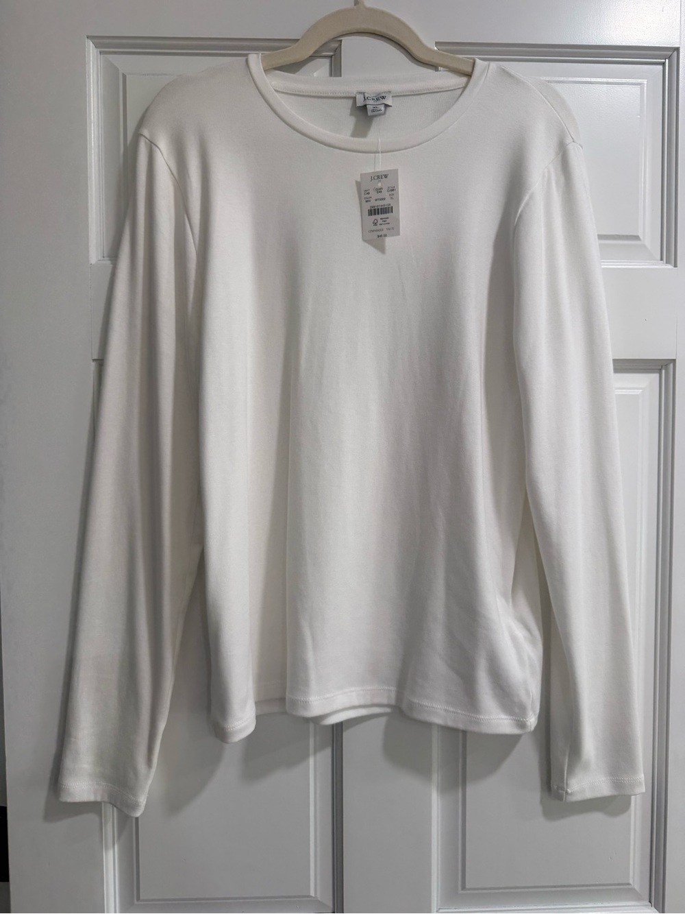 J. Crew Cream Long-Sleeve Crewneck basic